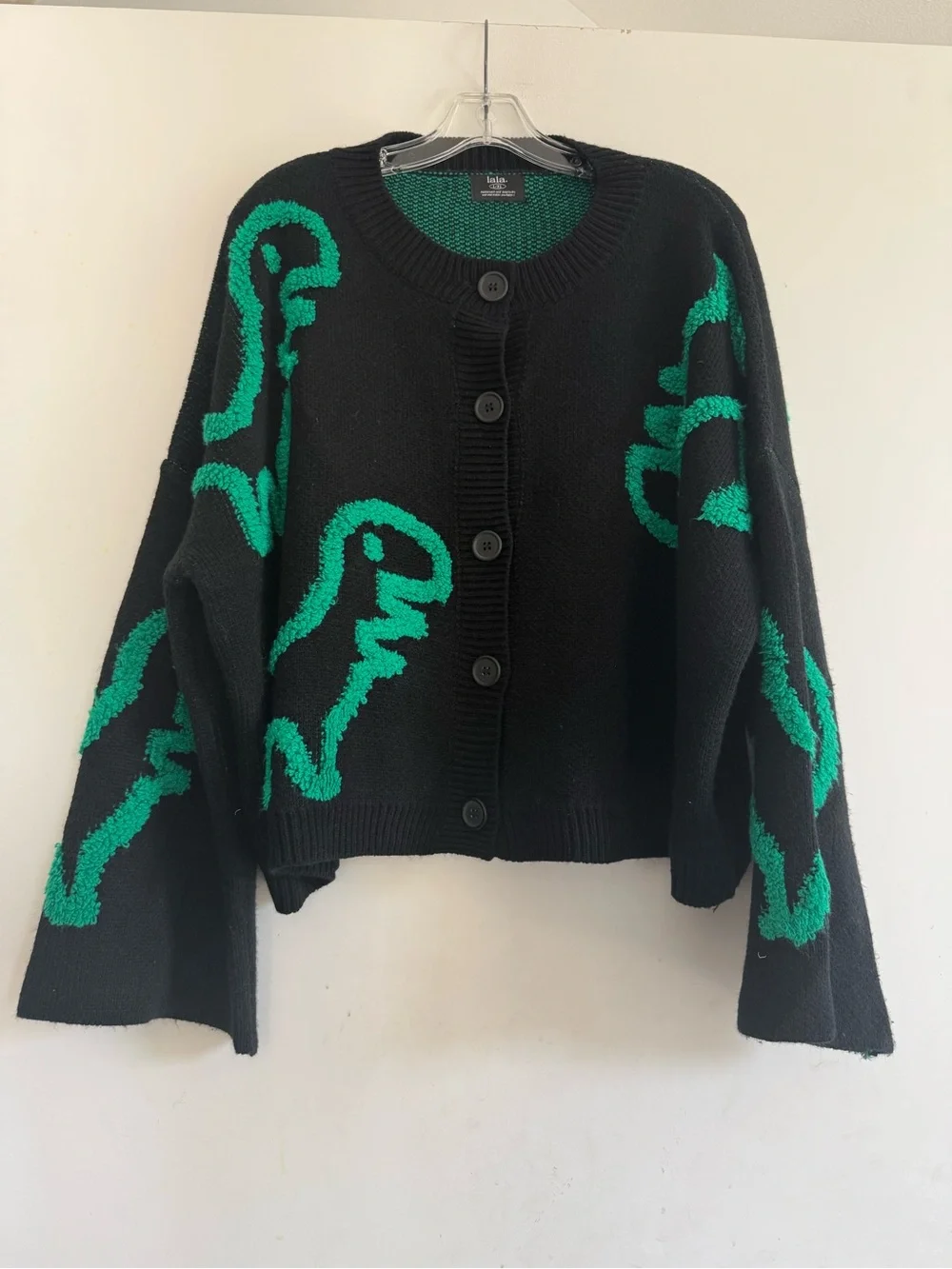 Dressed In Lala Rawr T Rex Jacquard Oversized Cardigan Size L/xl